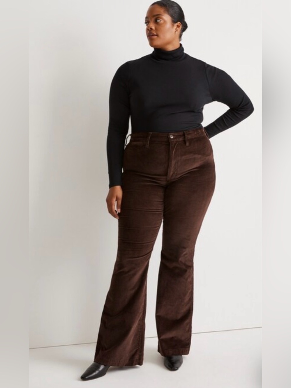 NWT Madewell The Perfect Vintage Flare Pant Corduroy Dark Coffee Autumn Size 32